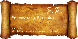 Petrovszky Piroska névjegykártya